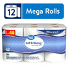 Great Value Soft & Strong Premium Toilet Paper, 12 Mega Rolls