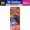 Hefty Ultra Strong 30 gallon Trash Bags, Black Large Trash Bags, Fabuloso Watermelon Scent, 20 Bags