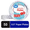 Great Value Paper Plate, 8.5", White, 50 Count
