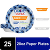 Dixie Ultra Deep Dish Disposable Paper Plates, 28 oz, Multi-Color, 25 Count