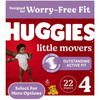 Huggies Little Movers Baby Diapers, Size 4 (22-37 lbs), 22 Count