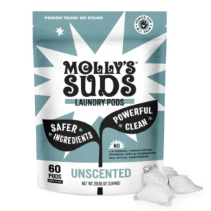 Molly's Suds Laundry Detergent Pods | Gentle for Sensitive Skin | Stain Fighting | Unscented - 60 Count